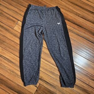 Victorias Secret Pink Jogger Womens Medium Black Gray Sweatpants Pull On